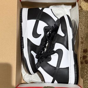Black and White High-Top Nike Dunks